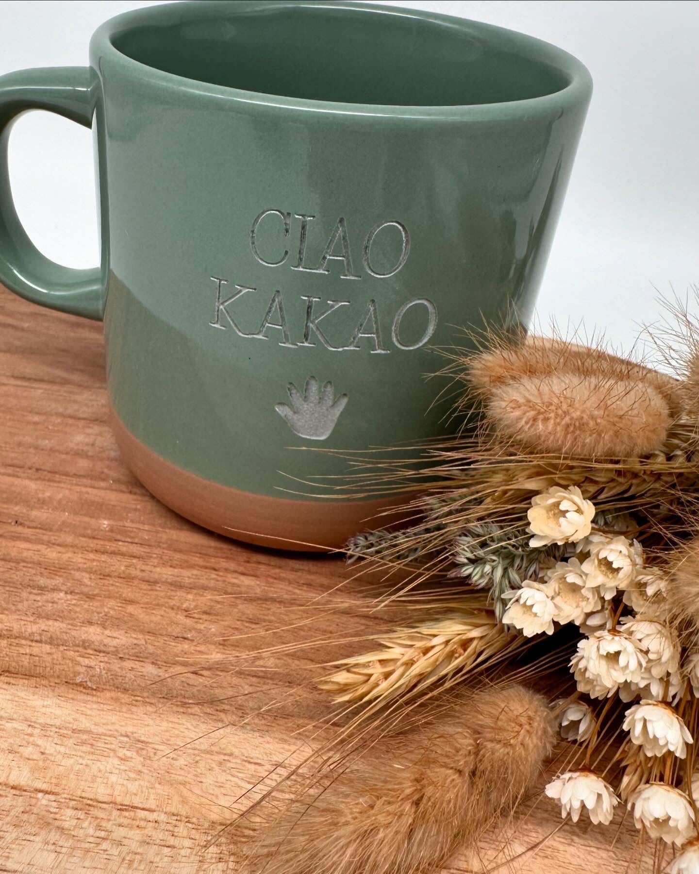 Becher, Kaffeebecher, Tasse, Ciao Kakao, Becher mit Spruch, Was für ein wundervoller Scheisstag, personalisiert, Keramik, Aperol,vier Farben