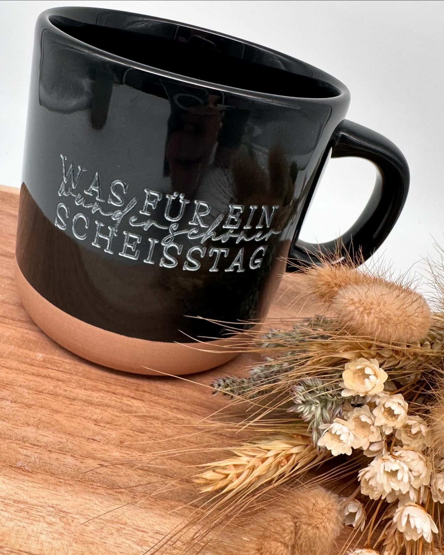 Becher, Kaffeebecher, Tasse, Ciao Kakao, Becher mit Spruch, Was für ein wundervoller Scheisstag, personalisiert, Keramik, Aperol,vier Farben