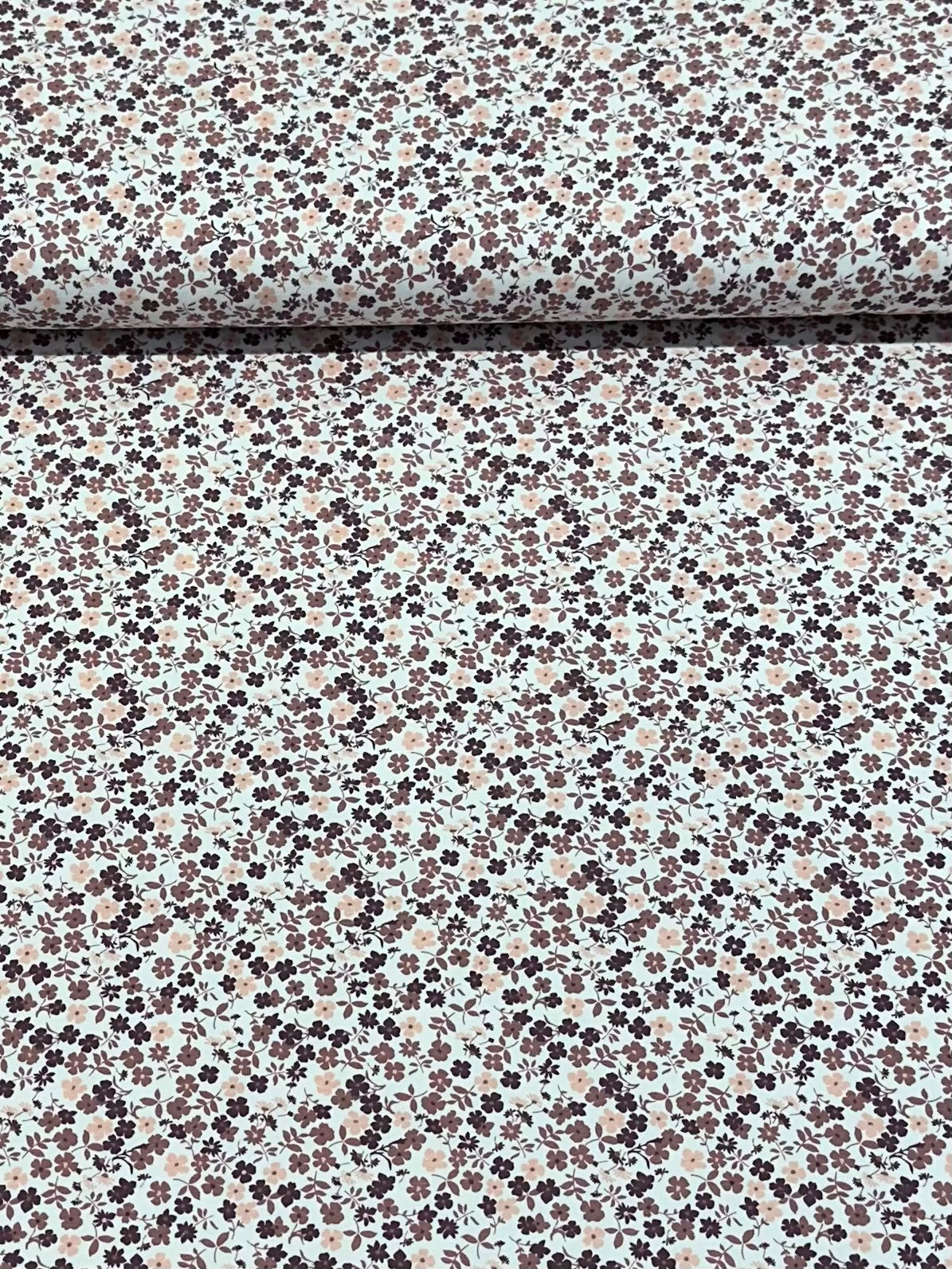 Jersey Baumwoll-Stoff, Meterware, altrosa rosa, Blumen, passt immer, Öko-Tex 100, DIY-Projekte, Baby, Kleinkind, Bündchen, weicher Stoff, 0,5 Meter Schritten