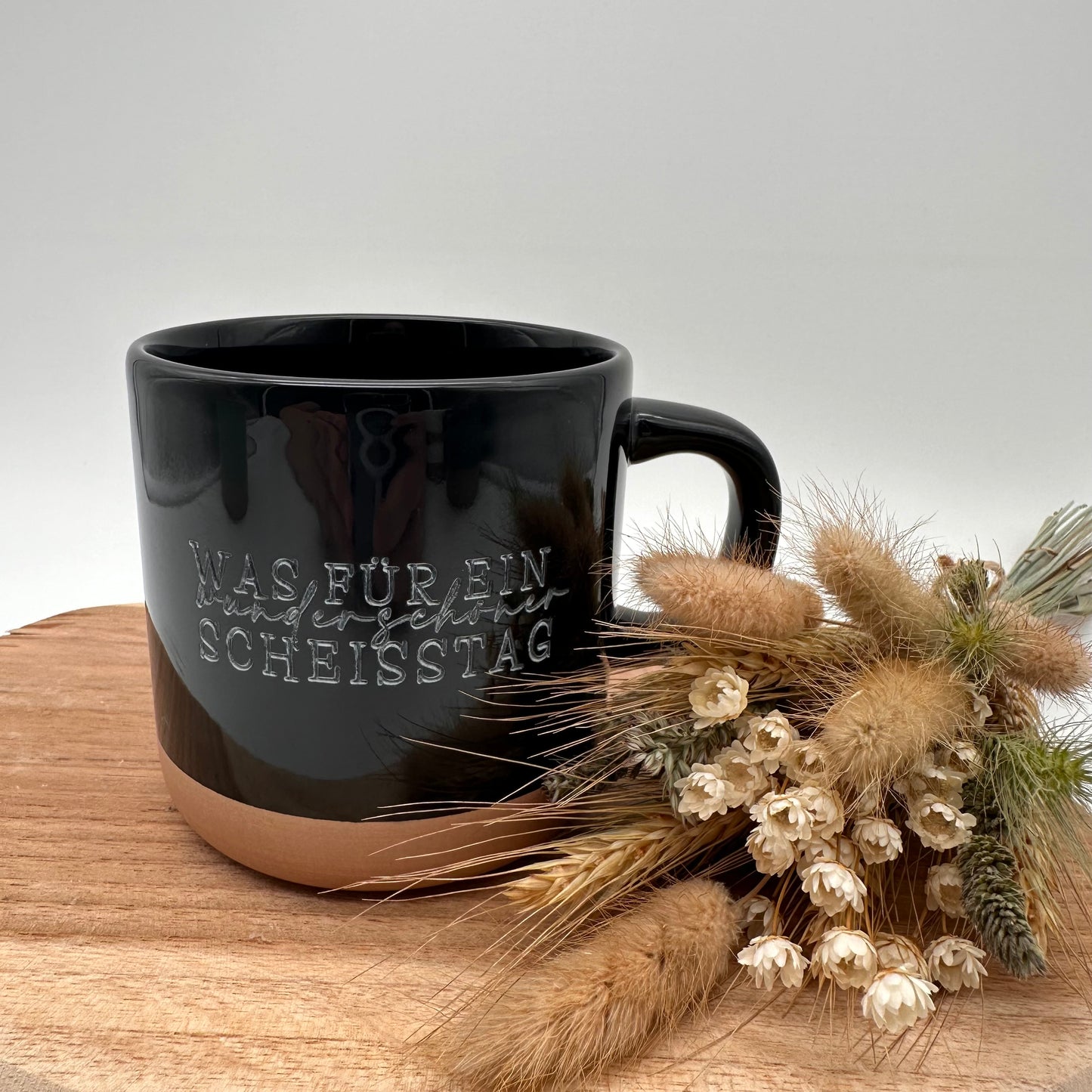 Becher, Kaffeebecher, Tasse, Ciao Kakao, Becher mit Spruch, Was für ein wundervoller Scheisstag, personalisiert, Keramik, Aperol,vier Farben