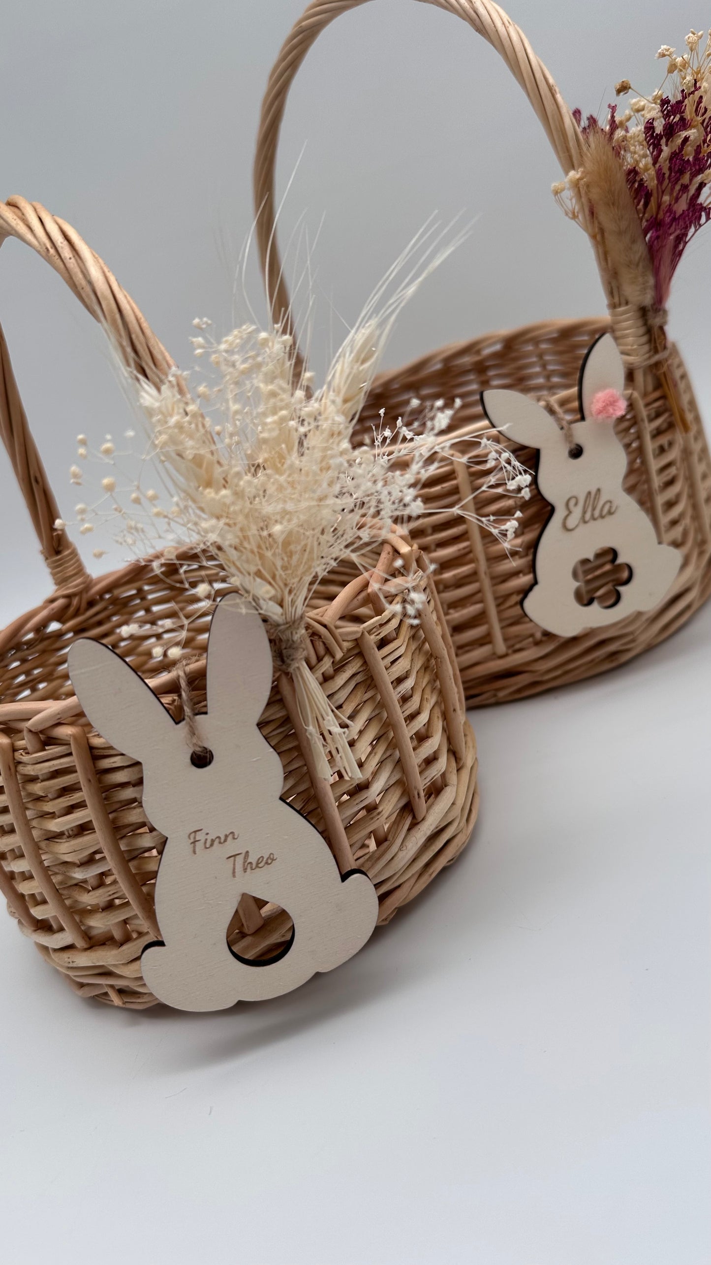 Geschenkekorb, Osterkorb, Osterkörbchen, Weidenkorb, Kinder Korb, Korb für Ostern, personalisierter Anhänger, Korb mit Namen, Mädchen,Jungen
