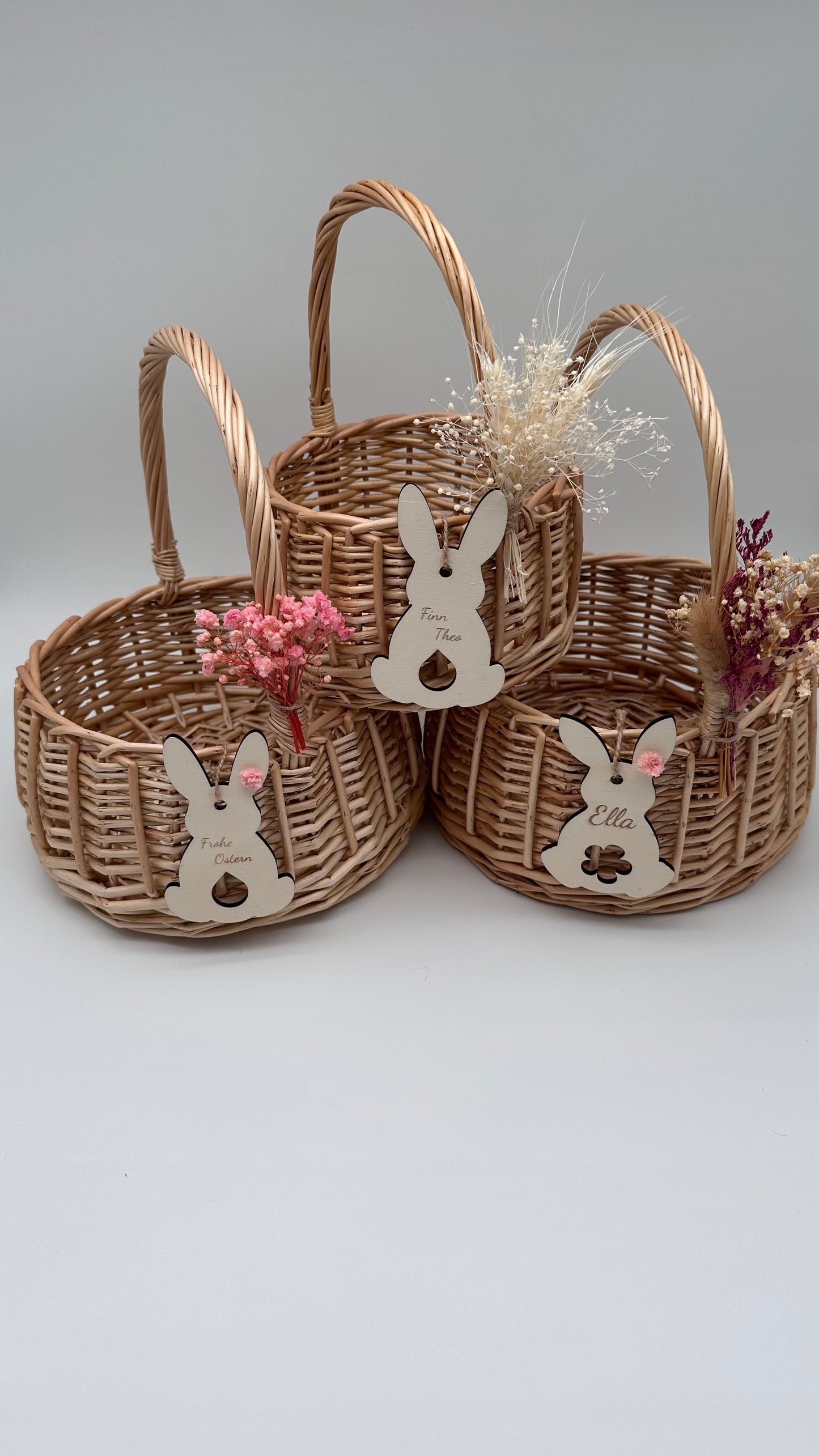 Geschenkekorb, Osterkorb, Osterkörbchen, Weidenkorb, Kinder Korb, Korb für Ostern, personalisierter Anhänger, Korb mit Namen, Mädchen,Jungen