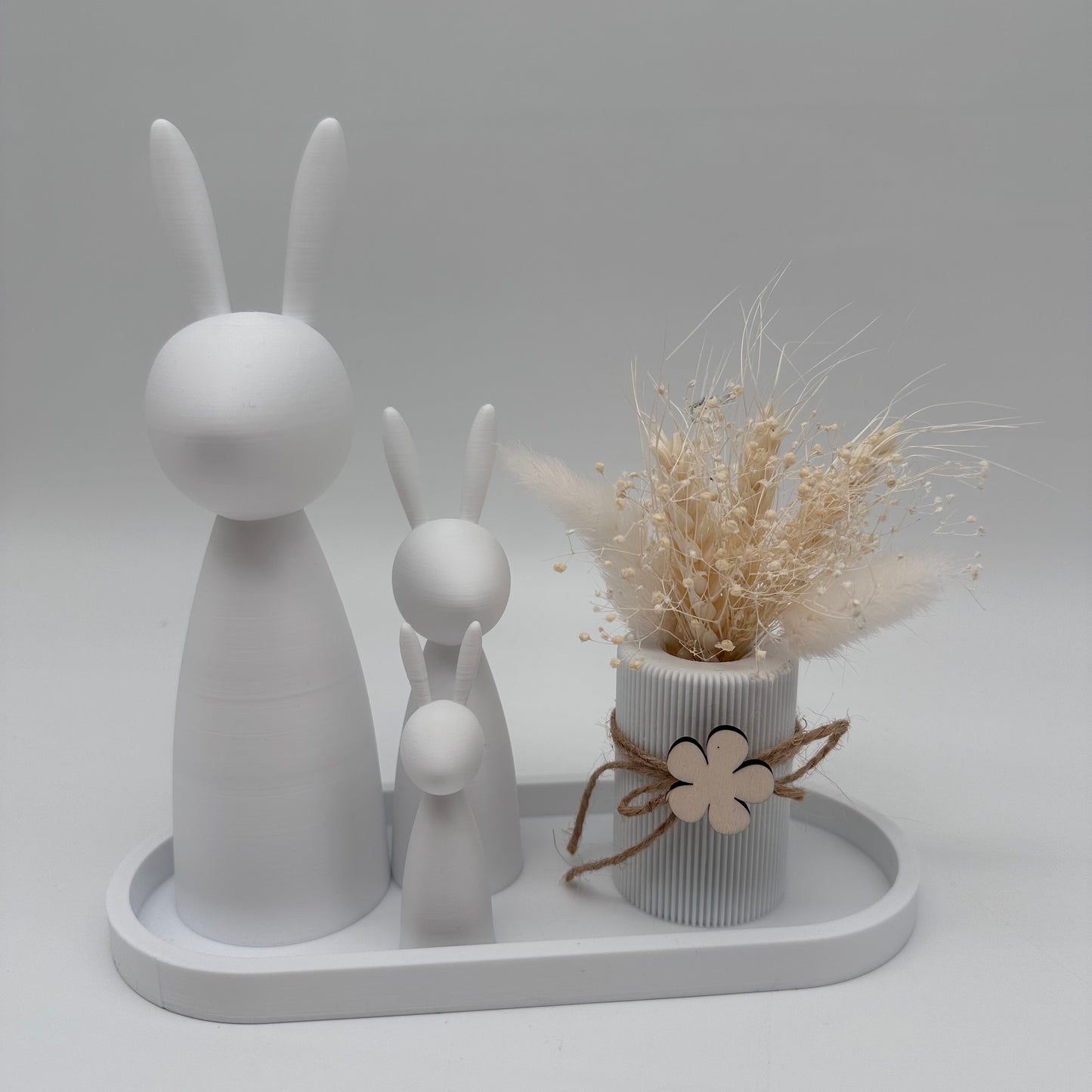 Modernes 3 teiliges Set mit Rillen, Tablett Vase Teelichthalter mit Rillen Farben, 3d Druck, kombinierbar, Home, dekorieren