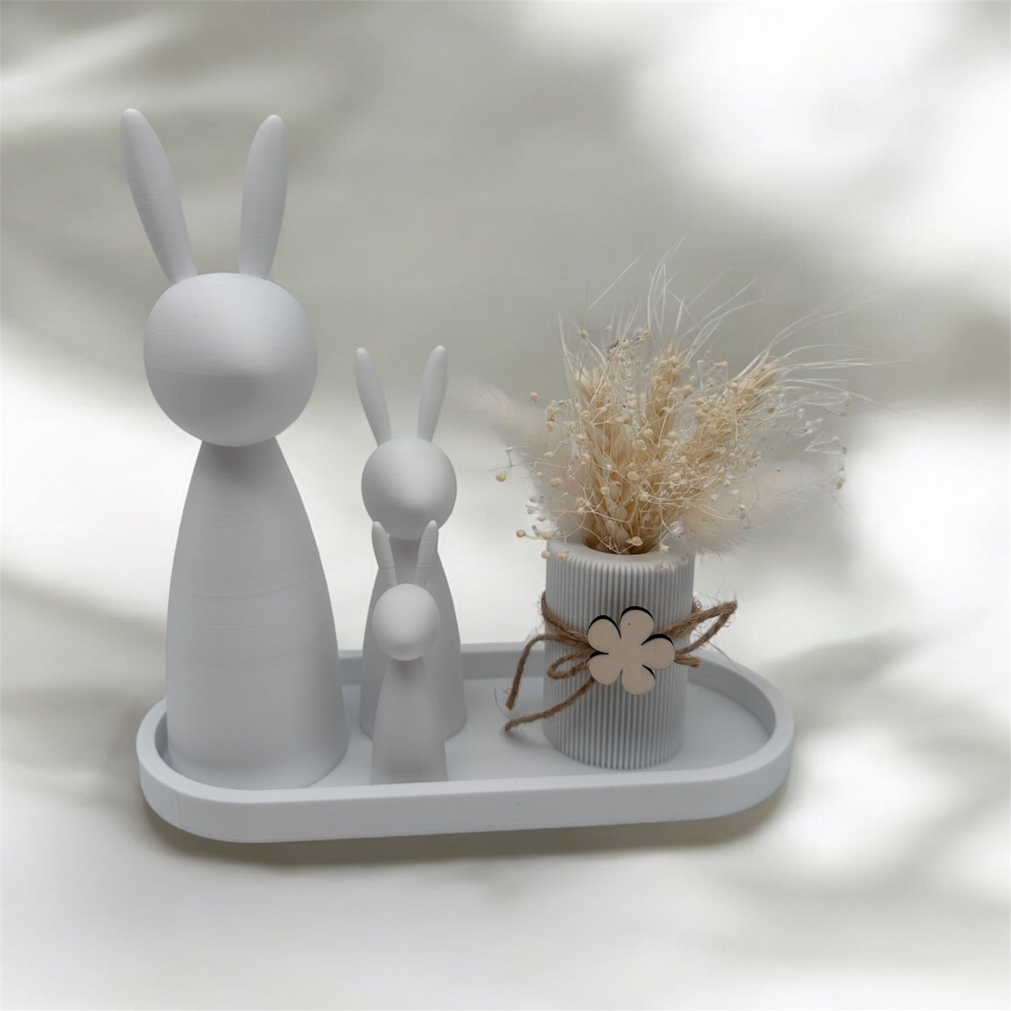 Modernes 3 teiliges Set mit Rillen, Tablett Vase Teelichthalter mit Rillen Farben, 3d Druck, kombinierbar, Home, dekorieren