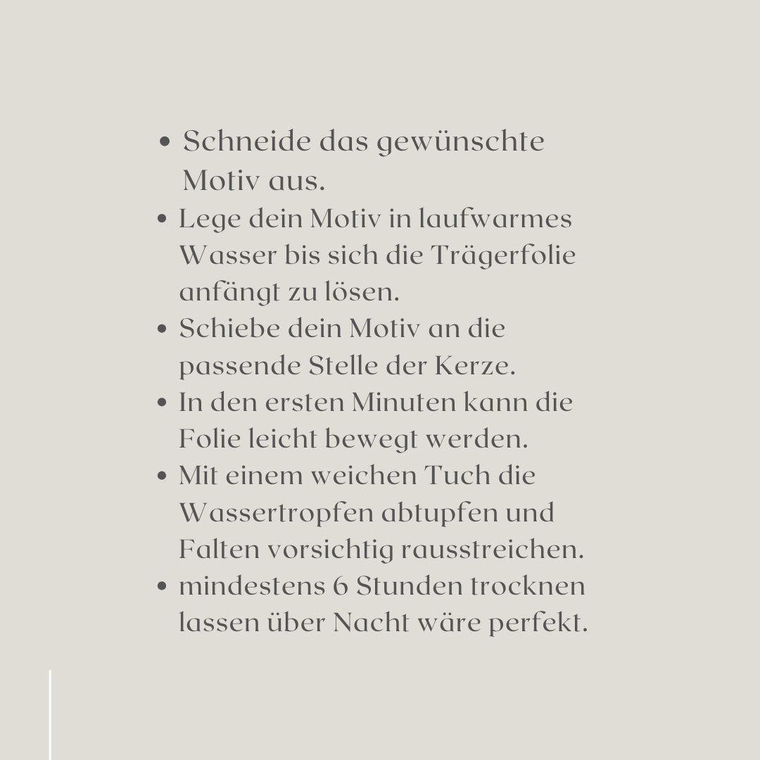 Wasserschiebefolie Sprüche die immer passen, schön das ihr da seid,  Kerzenfolie, Wasserschiebefolie, Kerzentattoos ,Transferfolie