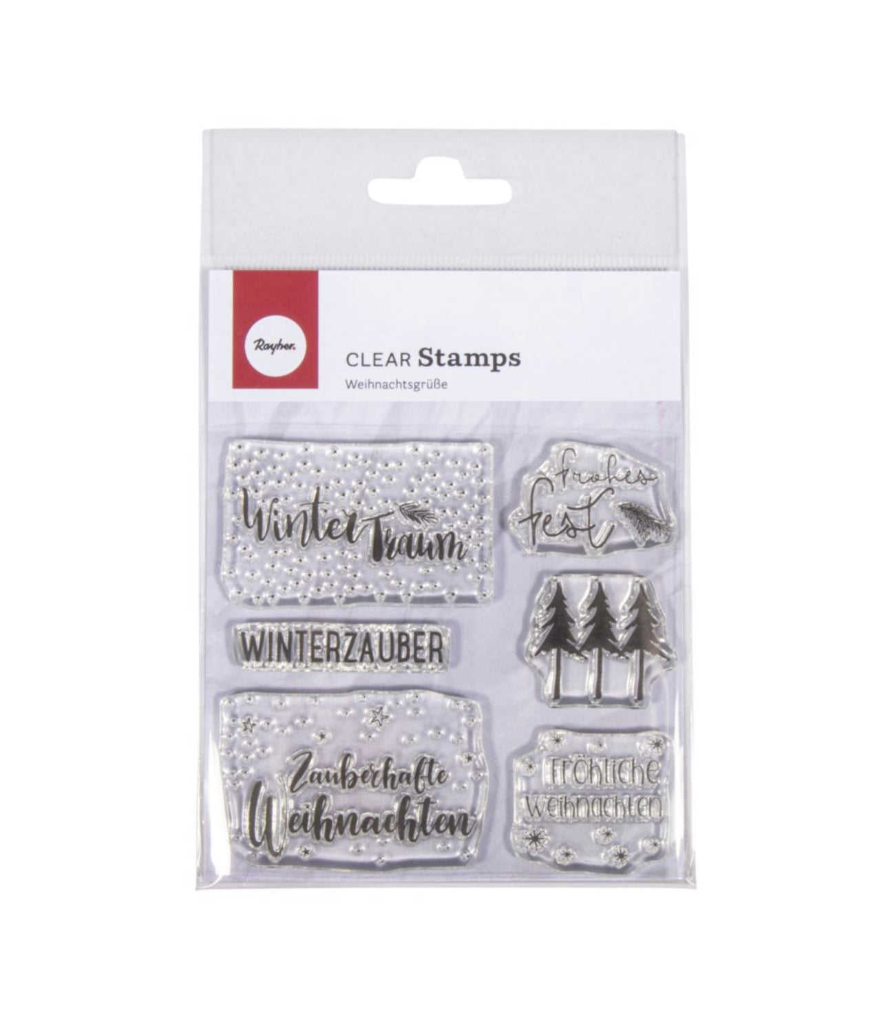 Clear Stamps , Weihnachtsgrüße, 6 Motive, Stempel, selbst Herstellen, Kartenherstellung, Kerzenherstellung