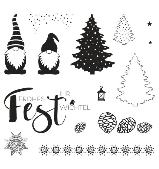 Clear Stamps Wichtelweihnachtswelt, 13 Motive, Stempel, selbst Herstellen, Kartenherstellung, Weihnachten, Wichtel, Vorweihnachtszeit