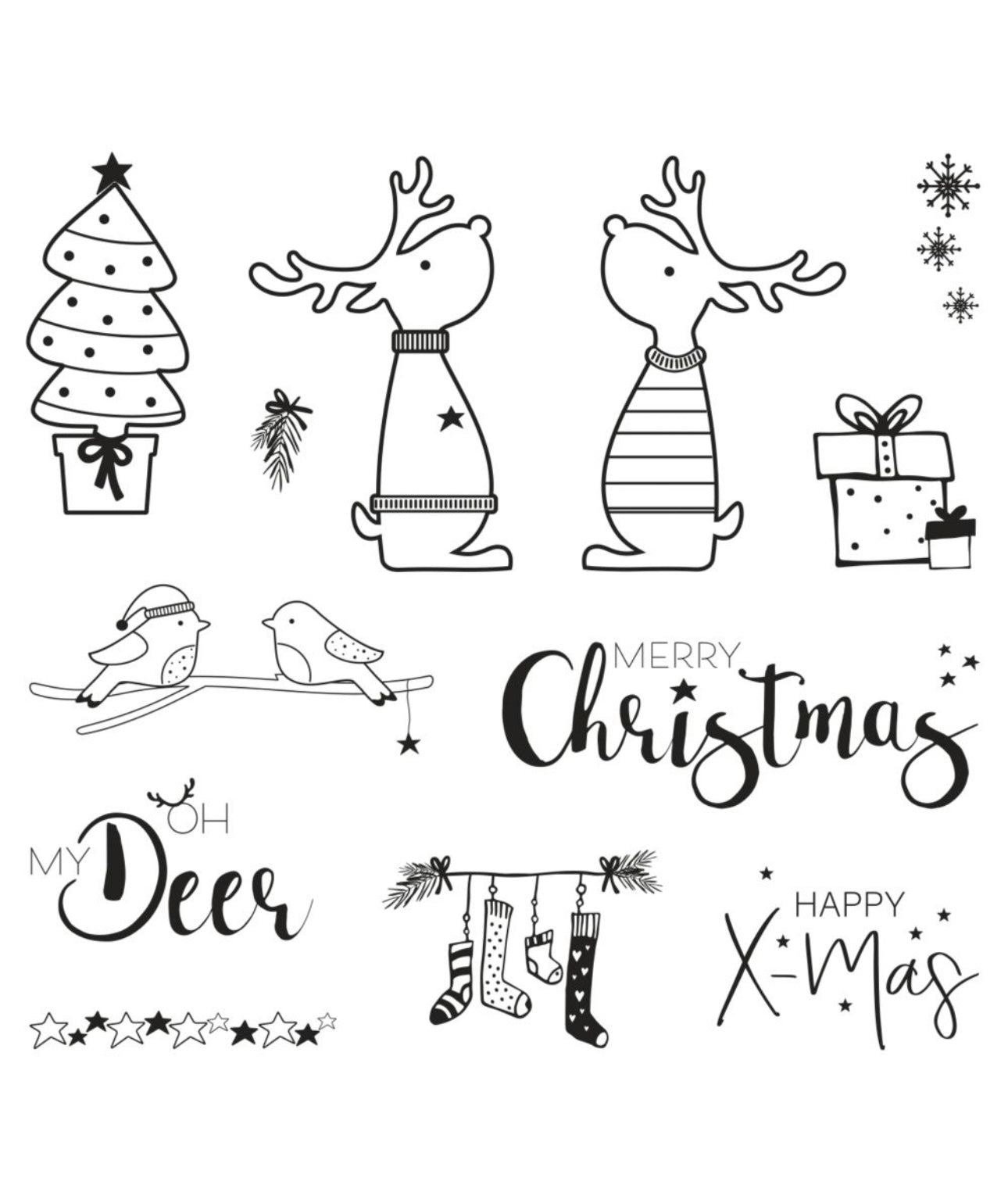 Clear Stamps Rentierfreunde, 13 Motive, Stempel, selbst Herstellen, Kartenherstellung, Weihnachten, Rentier, Vorweihnachtszeit