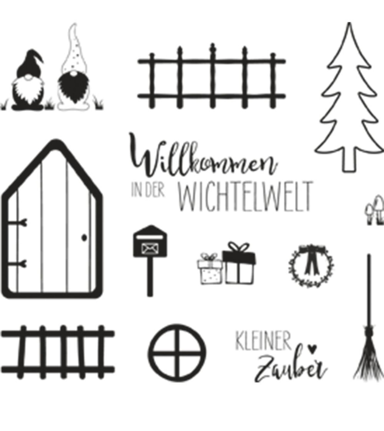 Clear Stamps , Wichtelwelt, 13 Motive, Stempel, selbst Herstellen, Kartenherstellung, Weihnachten, Wichtel, Vorweihnachtszeit