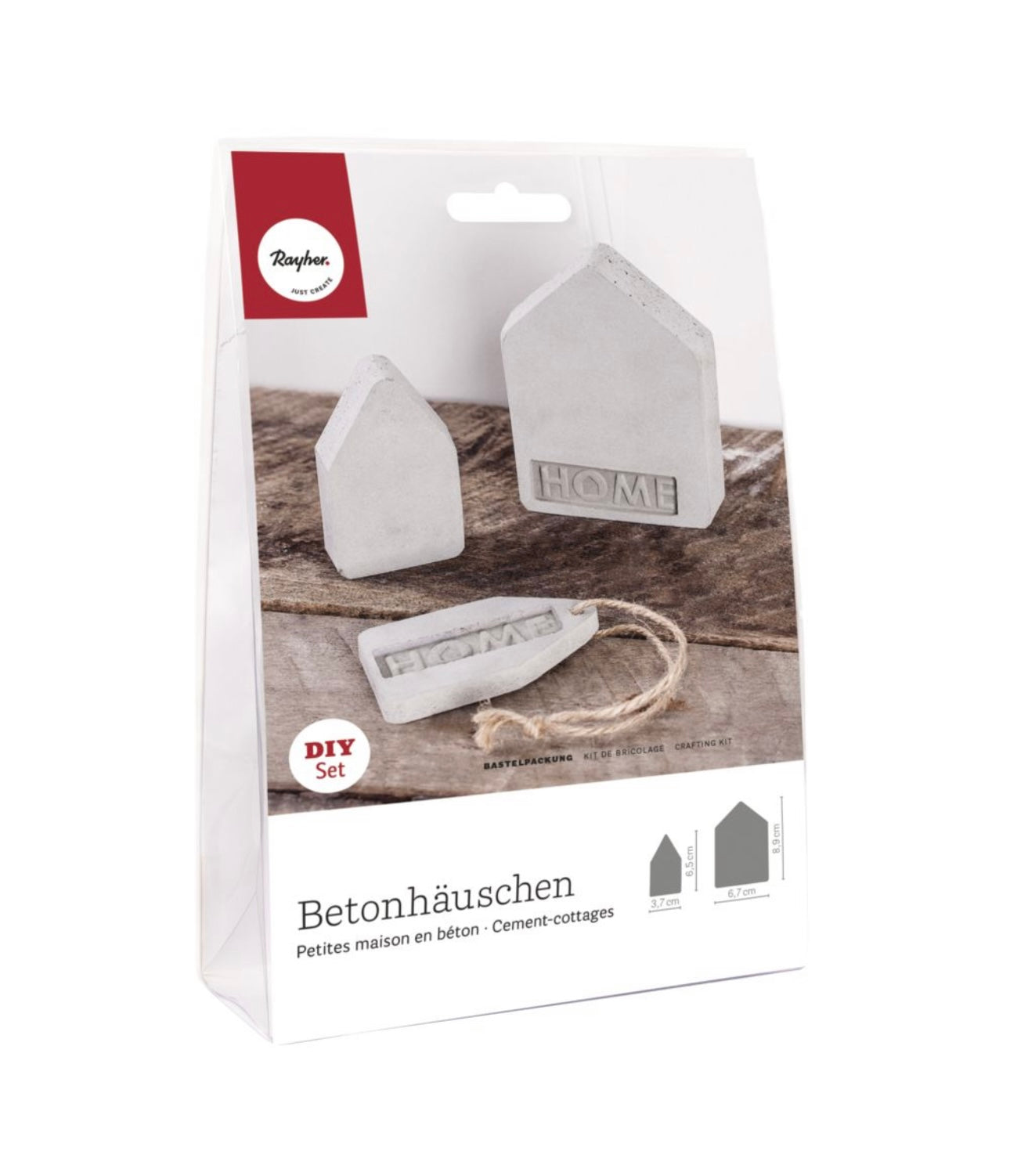 Rayher Bastelpackung Betonhäuschen, komplett Set perfekt zum ersten Start in deine Kreativität