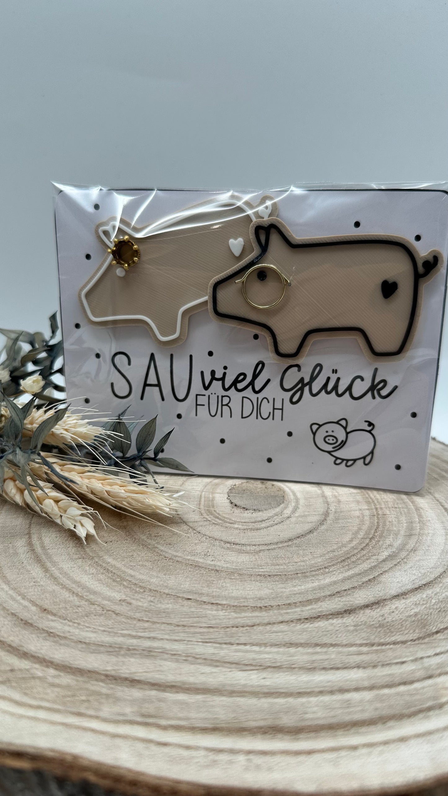 Glücksschweinchen Paar „Sau viel Glück für dich“ – Geschenkidee zu Silvester, Geburtstag & mehr