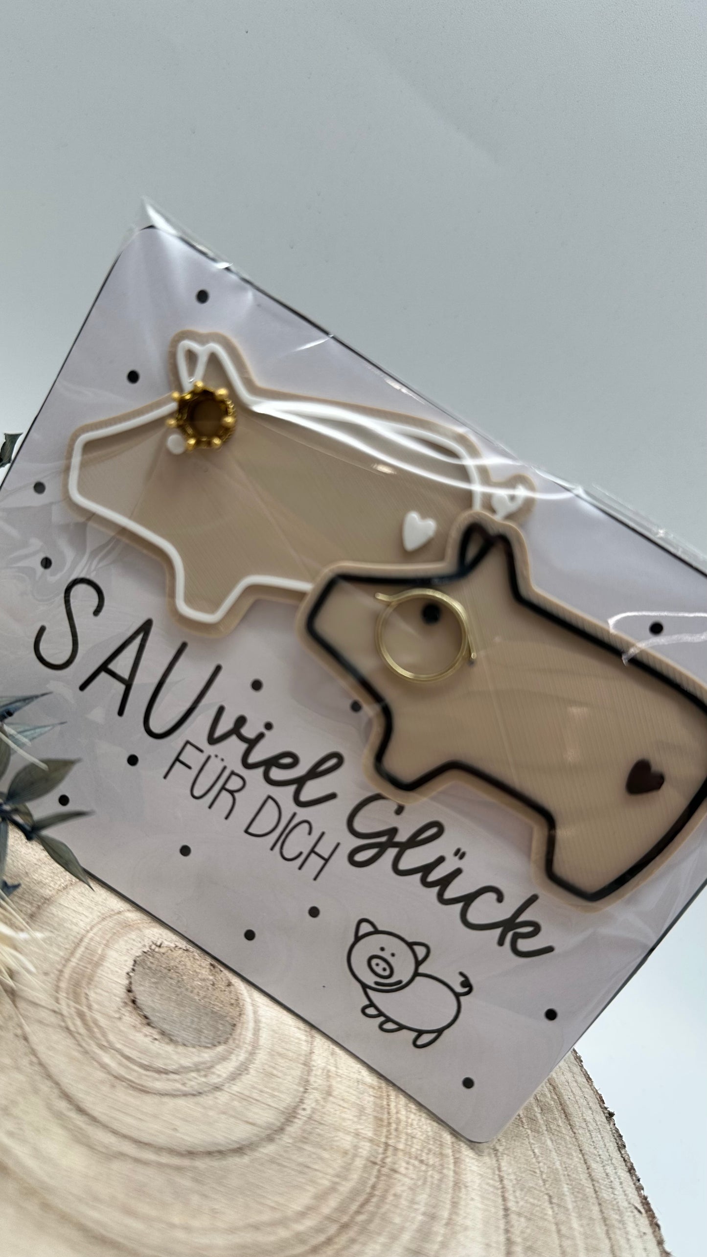 Glücksschweinchen Paar „Sau viel Glück für dich“ – Geschenkidee zu Silvester, Geburtstag & mehr