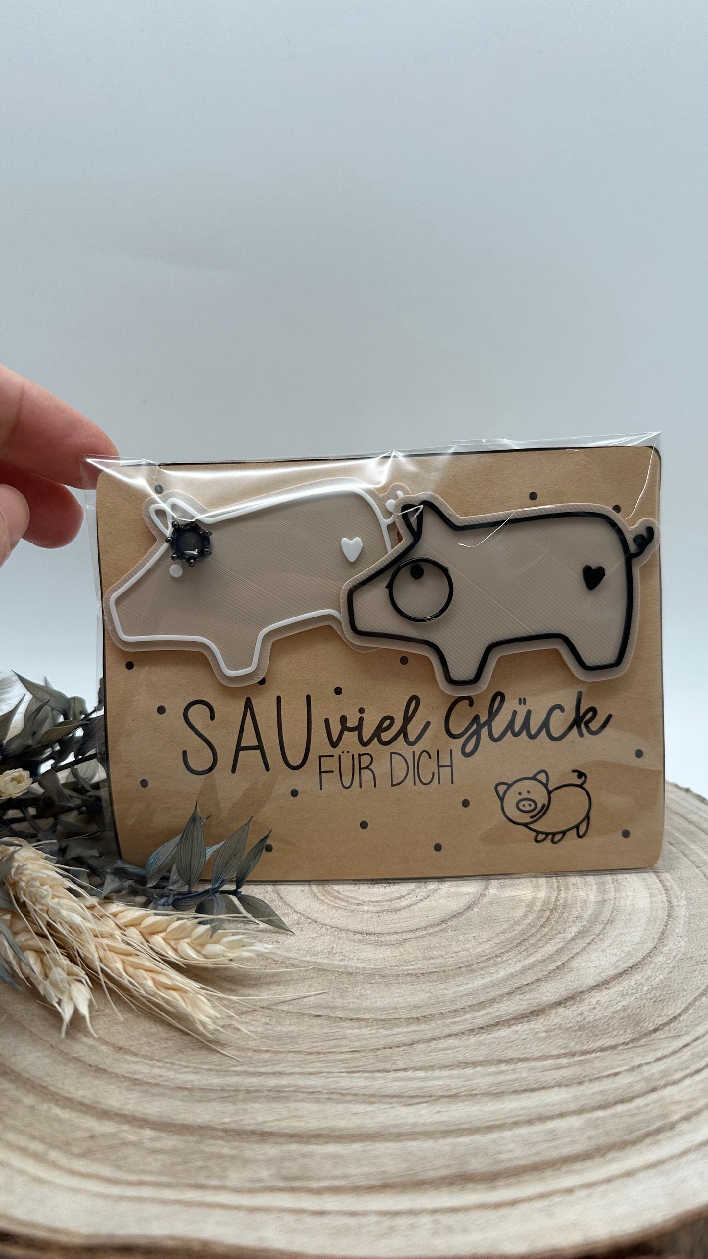 Glücksschweinchen Paar „Sau viel Glück für dich“ – Geschenkidee zu Silvester, Geburtstag & mehr