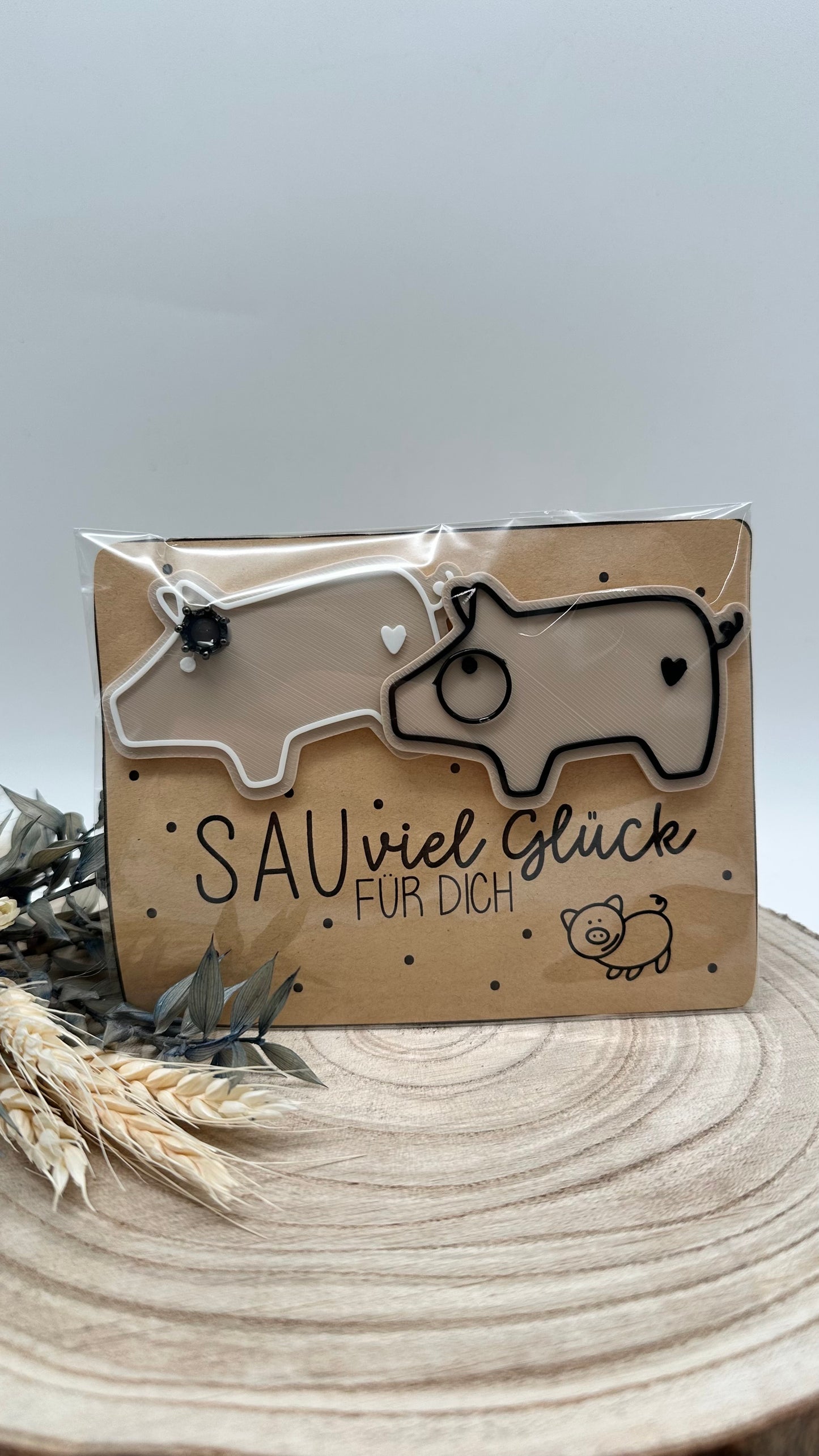 Glücksschweinchen Paar „Sau viel Glück für dich“ – Geschenkidee zu Silvester, Geburtstag & mehr