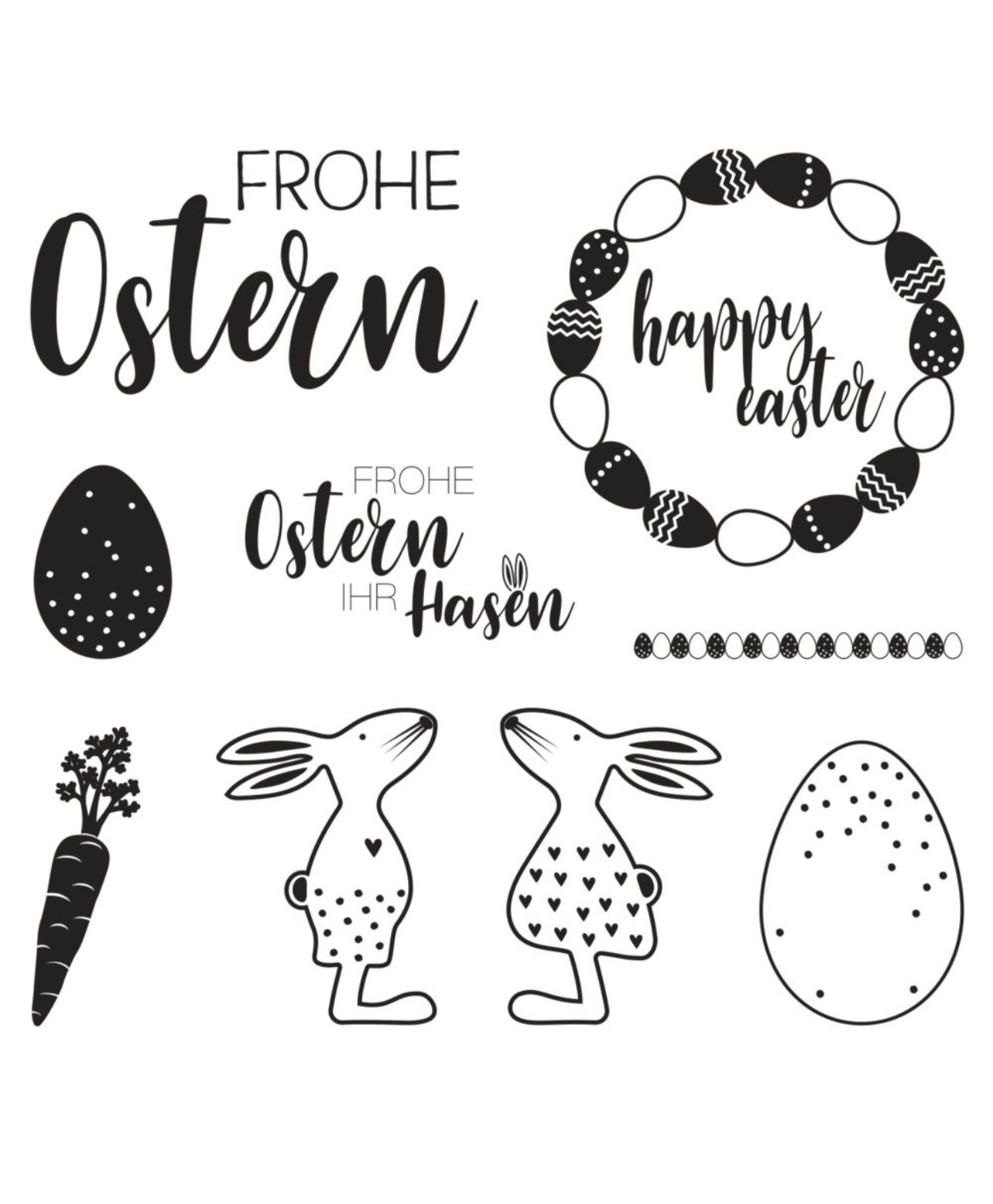 Clear Stamps Osterfreunde, 9 Motive, Stempel, selbst Herstellen, Kartenherstellung, Ostern, Frühling, Osterzeit