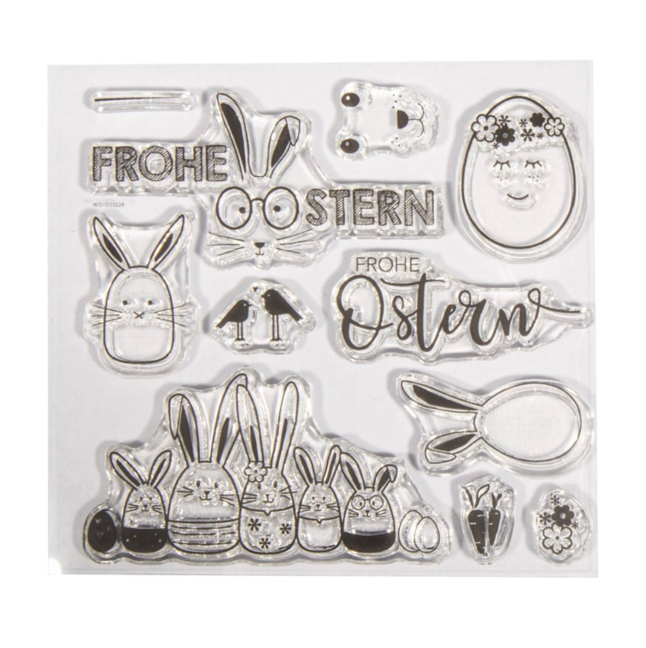 Clear Stamps Frohe Ostern, 11 Motive, Stempel, selbst Herstellen, Kartenherstellung, Ostern, Frühling, Osterzeit