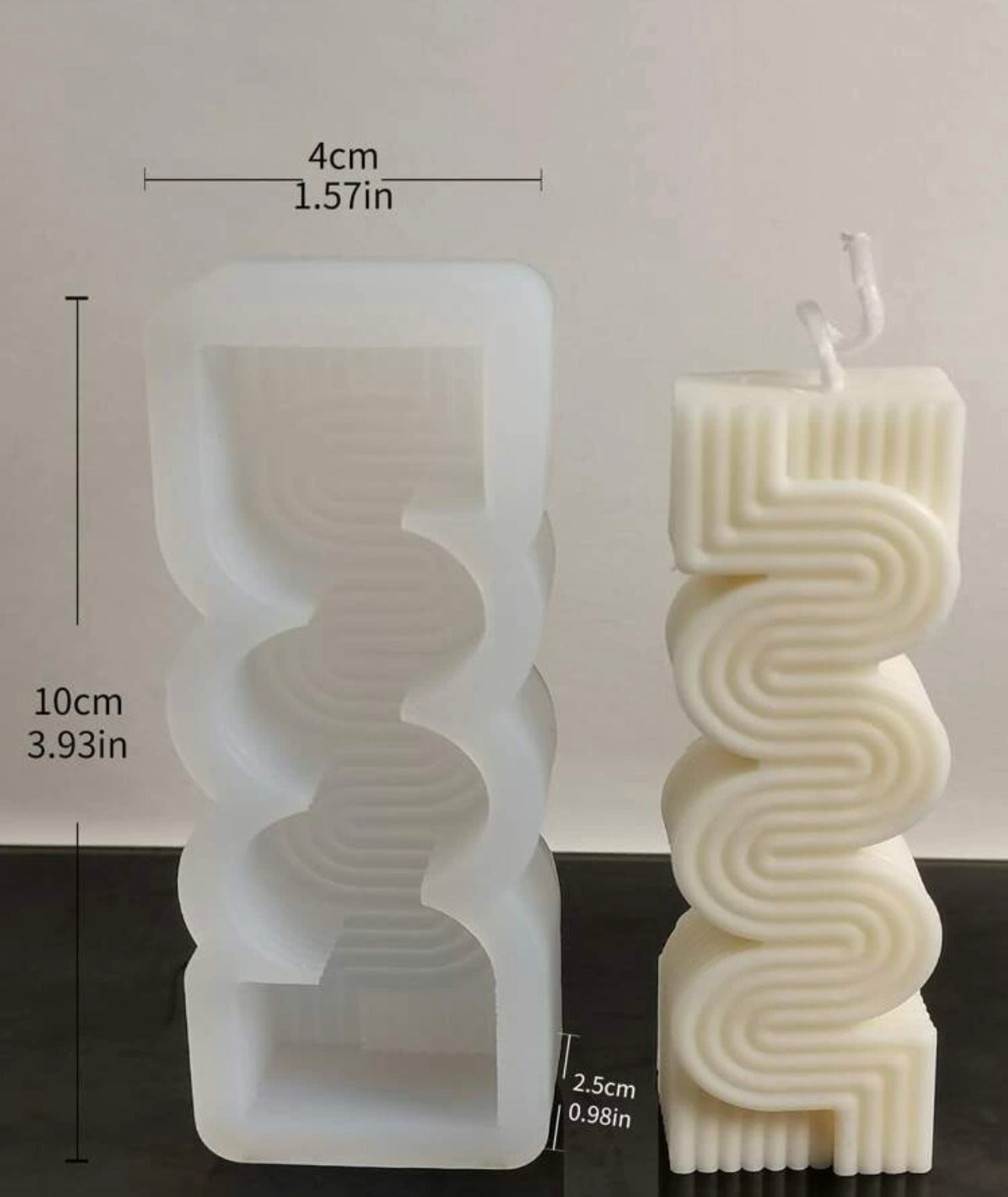 Silikonform, Wellenkerze, geometrisch geformt, Kerzenform, Gießform